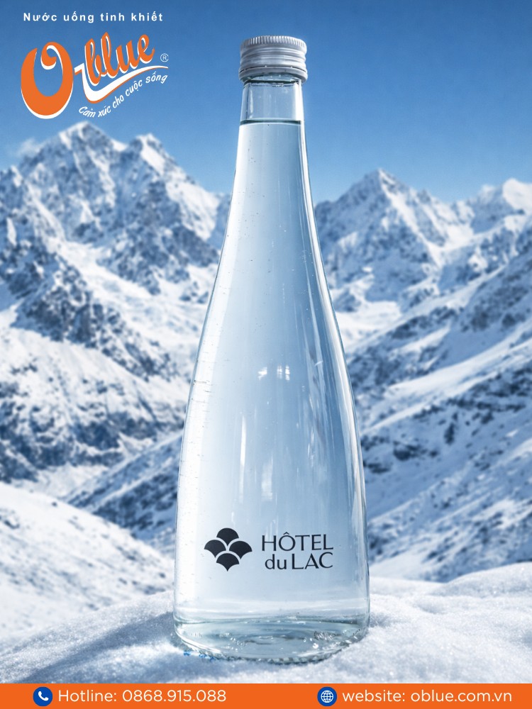Nước tinh khiết O-Blue chai thủy tinh
