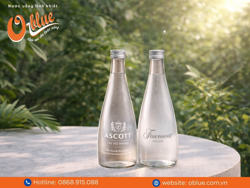 Nước chai thủy tinh thương hiệu riêng
