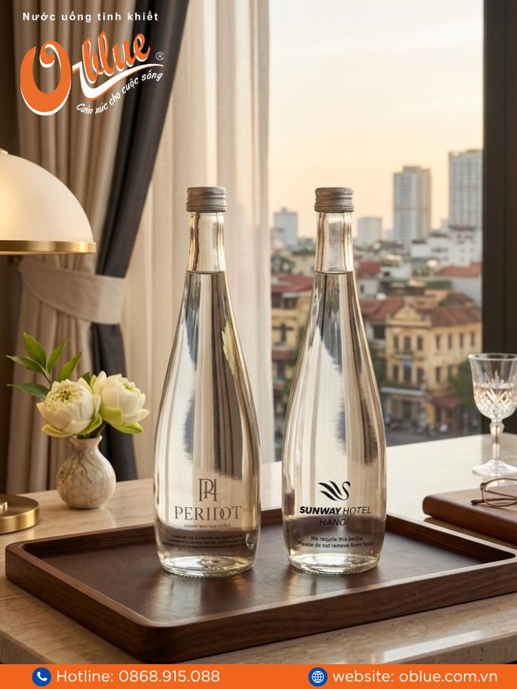 Nước tinh khiết chai thủy tinh