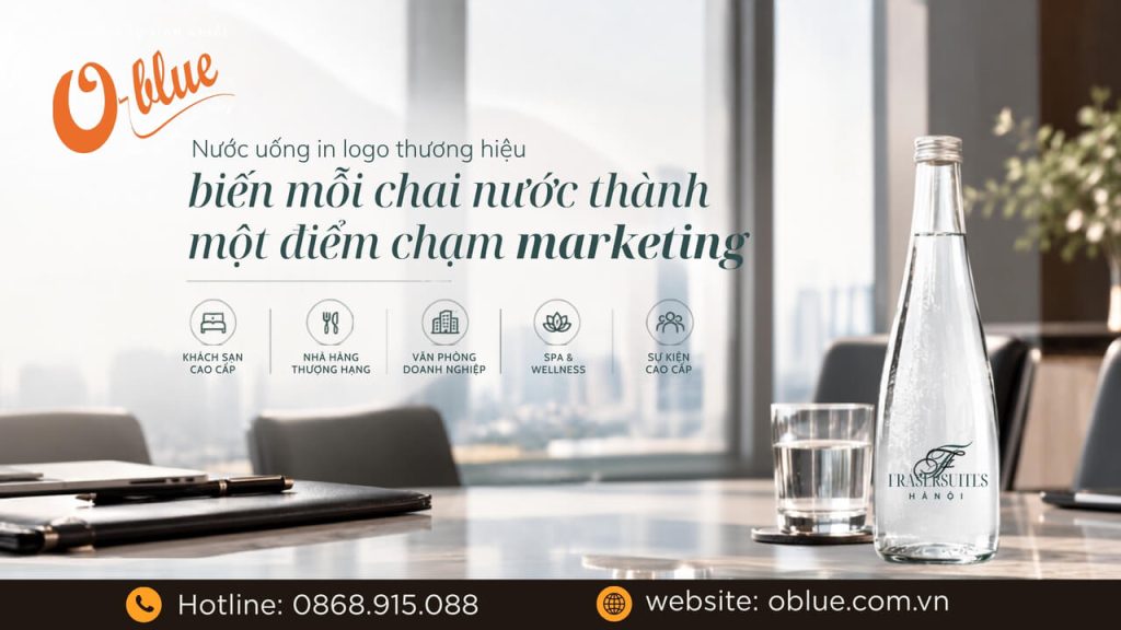 Nước uống in logo thương hiệu